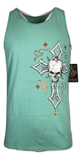 ARCHAIC by AFFLICTION Mens T-Shirt FARGO Tank Top Skull Wings MMA Biker