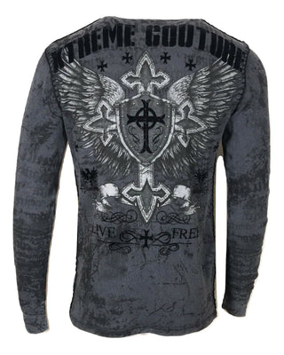 Xtreme Couture by AFFLICTION Men's THERMAL T-Shirt PRO FAITH Biker MMA