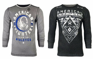 AMERICAN FIGHTER Men's Reversible Thermal Shirt MICHIGAN Athletic Biker