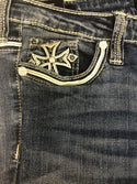 AFFLICTION Women's Denim Jeans JADE STANDARD KENZIE Embroidered Buckle B36