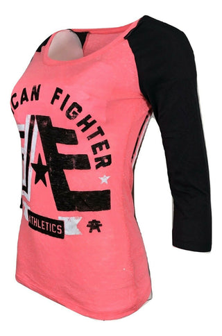 AMERICAN FIGHTER Women's T-Shirt STONY BROO Athletic Black Biker