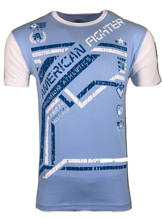 AMERICAN FIGHTER Mens T-Shirt CARSON Athletic Training Biker Blue MMA Gym 23