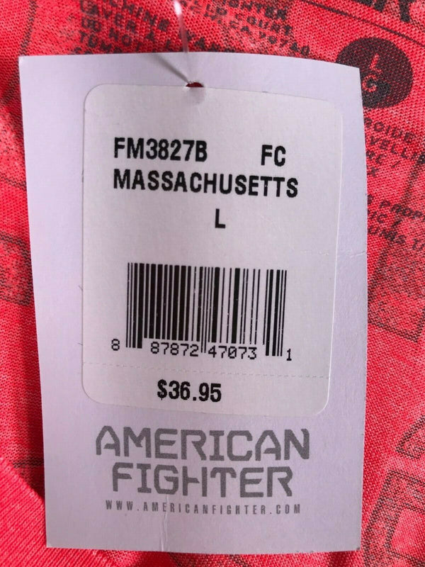 AMERICAN FIGHTER Mens T-Shirt MASSACHUSETTS  Premium Athletic Biker MMA 19A