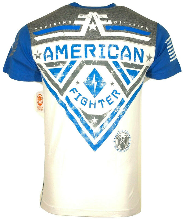 AMERICAN FIGHTER CROSSROADS Men's T-Shirt White/Grey/Blue