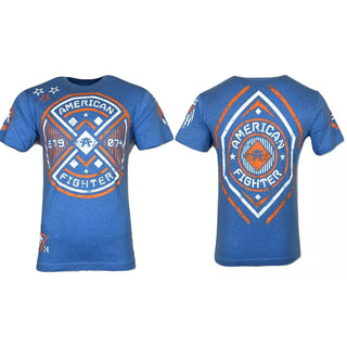 AMERICAN FIGHTER Mens T-Shirt MACON 50/50 Athletic Biker Gym Blue S-3XL 32A