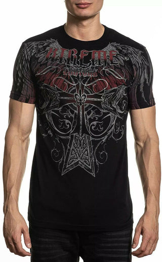 XTREME COUTURE by AFFLICTION Men's T-Shirt STEEL VAULT Biker Wings MMA S-5X