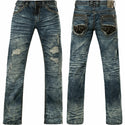 AFFLICTION BLAKE FLEUR QUINCY Men's Denim Jeans Blue