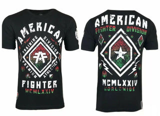 AMERICAN FIGHTER Mens T-Shirt GARRETT TEE Athletic Biker BLACK Gym MMA off2mi