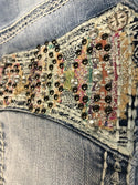 AFFLICTION Women's Denim Jeans JADE ARIES EMBER Embroidered