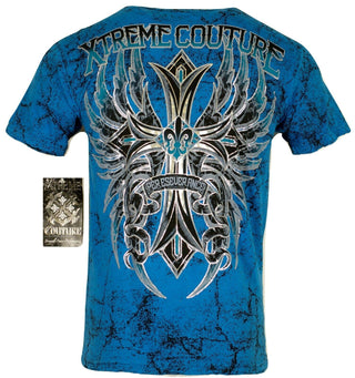 XTREME COUTURE by AFFLICTION Men T-Shirt WANTED MAN Wing Biker MMA Gym S-3X