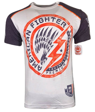 AMERICAN FIGHTER Mens T-Shirt LAKELAND Athletic Training Biker White MMA 18A