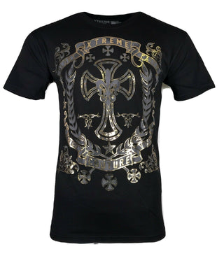 XTREME COUTURE by AFFLICTION Men T-Shirt GILDED CROSS Biker MMA GYM S-4X