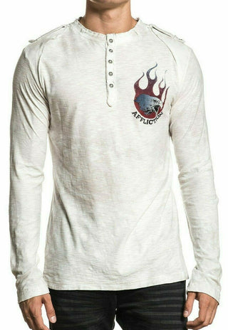 AFFLICTION FIRE L/S T-shirt White