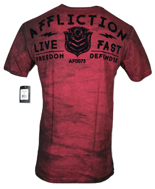 AFFLICTION Men's T-Shirt VALUE FREEDOM DUSK Biker Tattoo MMA