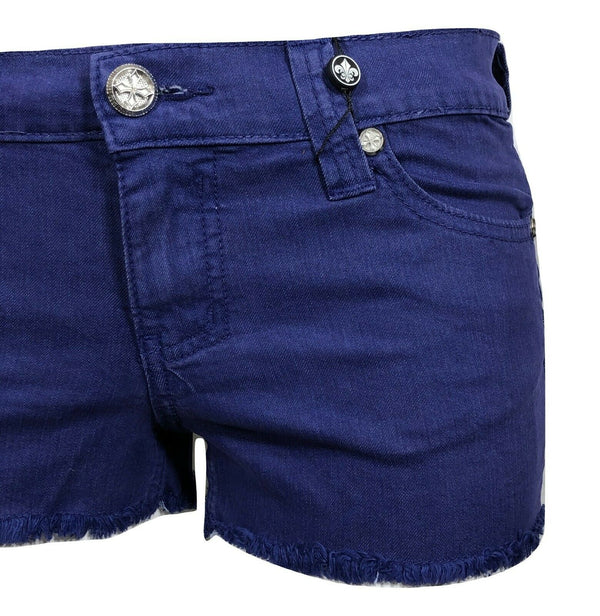 Affliction Women's Denim Shorts VIKI IRIS ROYAL BLUSHSHORT Denim Biker