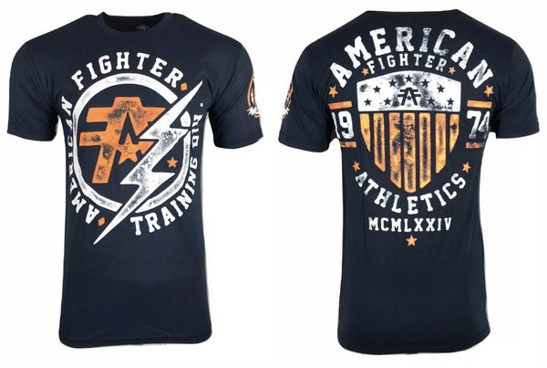 AMERICAN FIGHTER Mens T-Shirt HERITAGE Premium Biker Navy MMA Gym 14