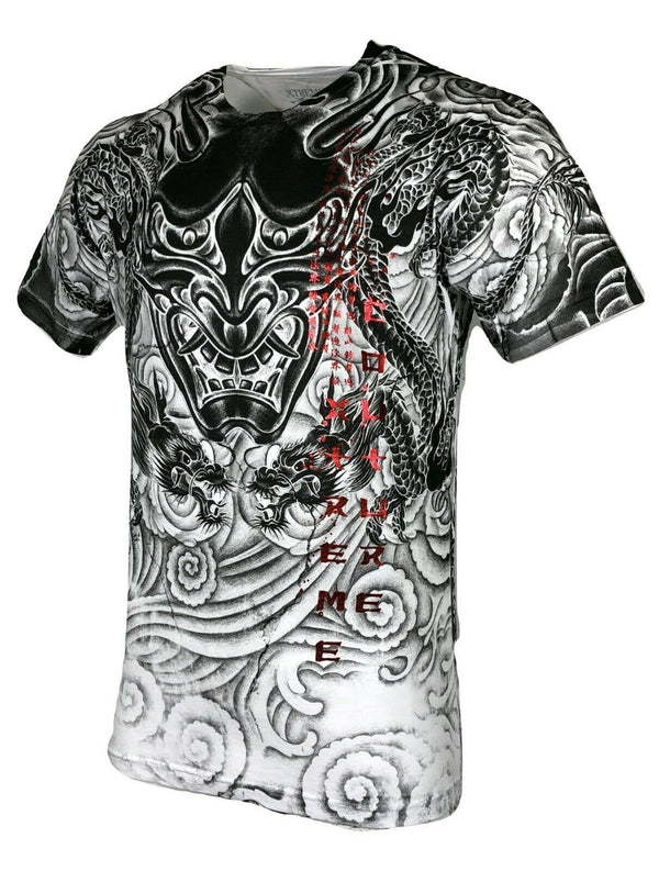 Xtreme Couture By Affliction Men's T-Shirt IMPERIAL DRAGON Biker MMA White