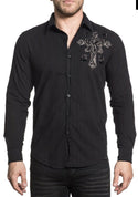 Xtreme Couture By Affliction Men's Button Down Shirt ROYALTY REV WING Black