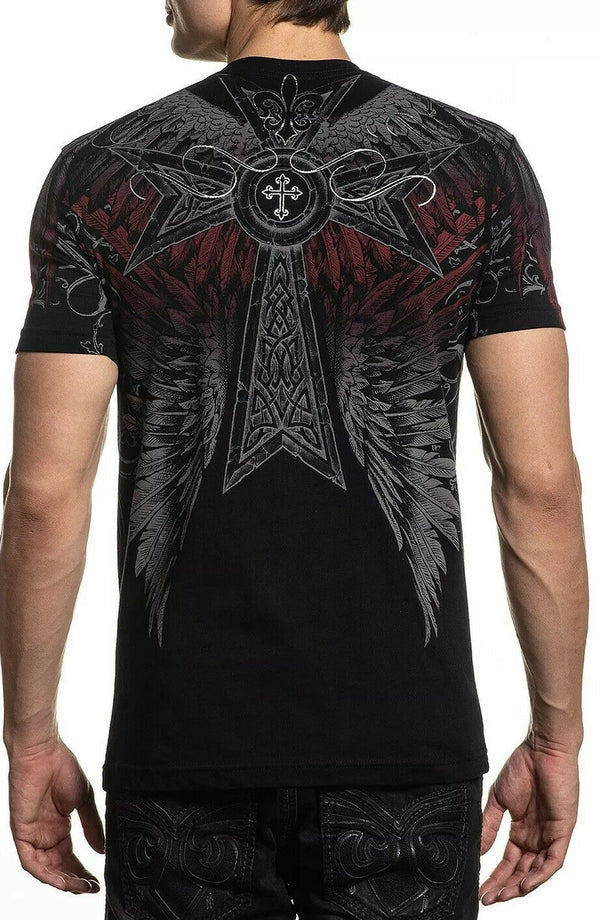 XTREME COUTURE by AFFLICTION Men's T-Shirt STEEL VAULT Biker Wings MMA S-5X