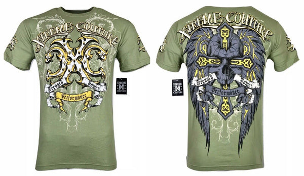 XTREME COUTURE by AFFLICTION Men T-Shirt THOR Biker Angel Wings MMA GYM S-2X