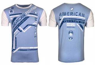 AMERICAN FIGHTER Mens T-Shirt CARSON Athletic Training Biker Blue MMA Gym 23