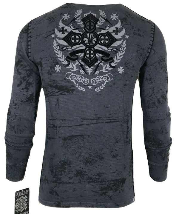 Xtreme Couture by Affliction Men's Thermal shirt STATUS UNKNOWN Biker