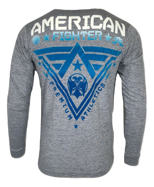 AMERICAN FIGHTER Mens T-Shirt BLUE MOUNTAIN Premium Biker MMA Gym 10A
