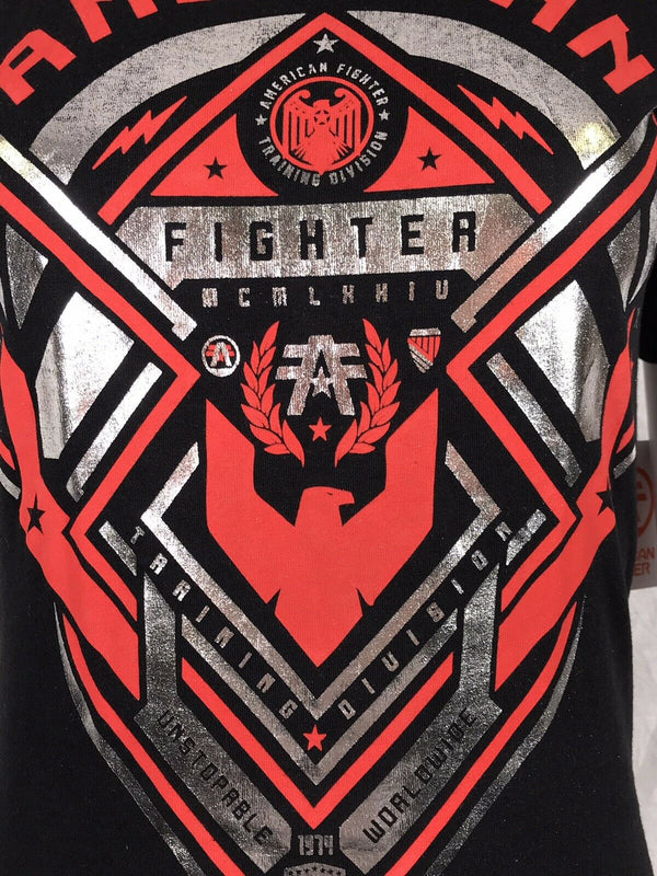 AMERICAN FIGHTER Womens T-Shirt FLAGSTAFF Athletic Black Biker Gym MMA 22A