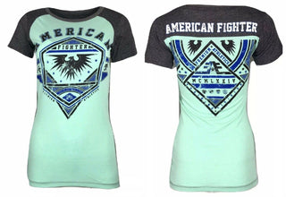 AMERICAN FIGHTER Womens T-Shirt GLENDALE Athletic MINT Biker Gym MMA 21A