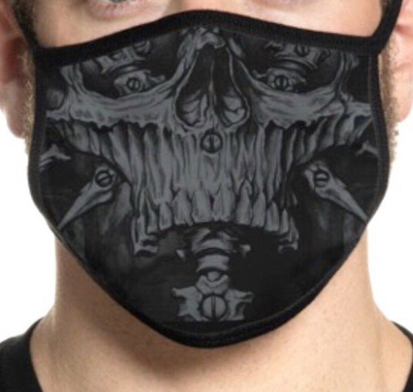 Xtreme Couture Affliction Mask Skeleton Biker Face Mask Skull Washable Reusable