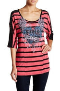 Sinful AFFLICTION Womens T-Shirt WAR OF ROSES DOLMAN Athletic Wings Biker