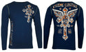 Xtreme Couture AFFLICTION Men's Thermal L/S SOLDIER OF FAITH Biker Wings