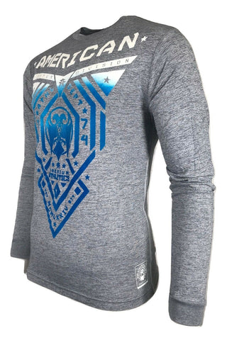 AMERICAN FIGHTER Mens T-Shirt BLUE MOUNTAIN Premium Biker MMA Gym 10A