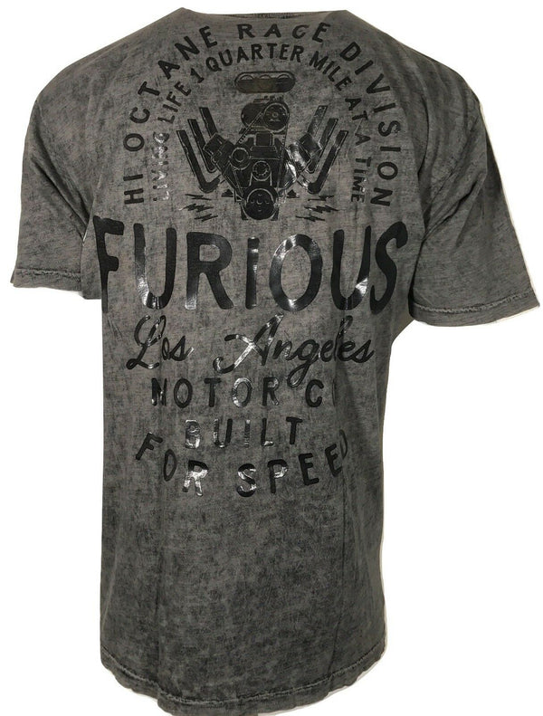 AFFLICTION FAST & FURIOUS Men's T-shirt Black Reversible