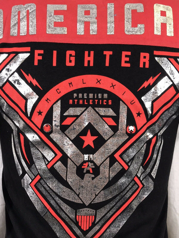 AMERICAN FIGHTER Womens T-Shirt FLAGSTAFF Athletic Black Biker Gym MMA 22A