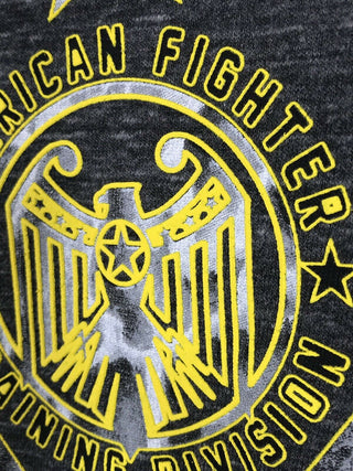 AMERICAN FIGHTER Mens T-Shirt ALASKA TB TEE Athletic Biker GRAY WHITE MMA 19