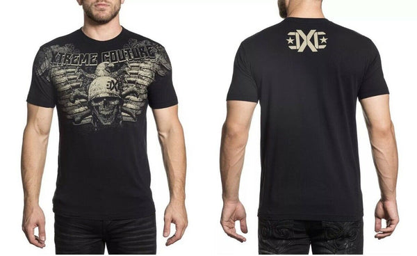 XTREME COUTURE by AFFLICTION Men T-Shirt TASK FORCE Skull Tattoo Biker GYM