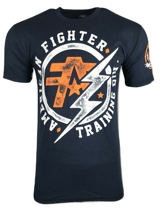 AMERICAN FIGHTER Mens T-Shirt HERITAGE Premium Biker Navy MMA Gym 14