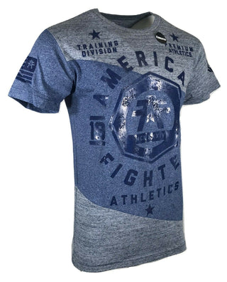 AMERICAN FIGHTER Mens T-Shirt EDGEWATER TEE Athletic Biker Gym GRAY 20