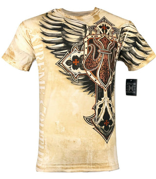 XTREME COUTURE by AFFLICTION Men T-Shirt LOCKDOWN Tatto Biker MMA GYM S-4X