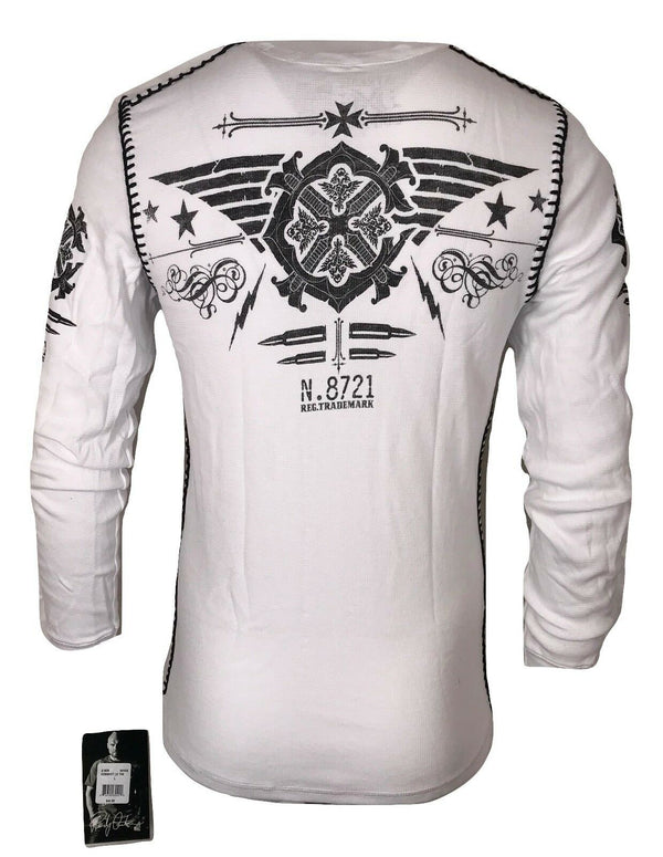 Xtreme Couture by Affliction Men's Thermal Shirt CONNECT White