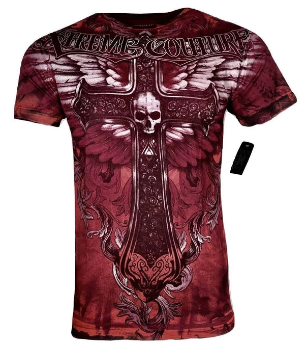 XTREME COUTURE by AFFLICTION Men T-Shirt HELL BORN Tattoo Biker MMA Gym M-2X
