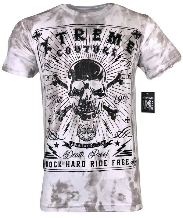 XTREME COUTURE by AFFLICTION Men's T-Shirt TOXIC ALE Skulls Biker