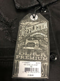 AFFLICTION Women's DENIM JACKET Jeans Jacket New Level Skull Biker Wings tattoo