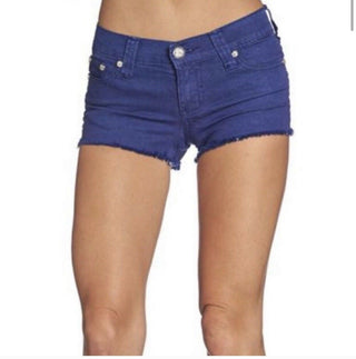 Affliction Women's Denim Shorts VIKI IRIS ROYAL BLUSHSHORT Denim Biker