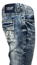 AMERICAN FIGHTER Men Denim Jeans LEGEND REVEL BRONSON Buckle  NWT B19