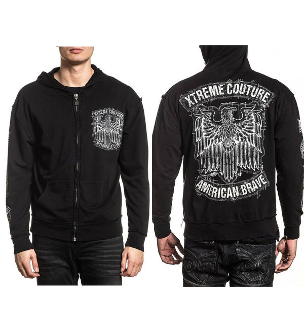 Xtreme Couture by Affliction Men's ZIP Hoodie CLUB CHAPTER Black