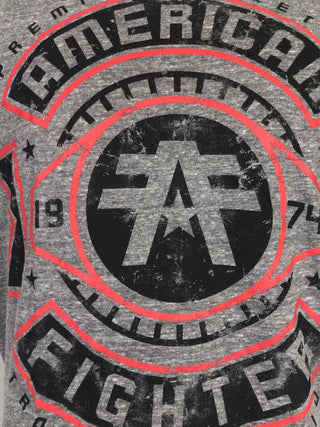 AMERICAN FIGHTER Mens T-Shirt NORTHWOOD Athletic Biker MMA Gray