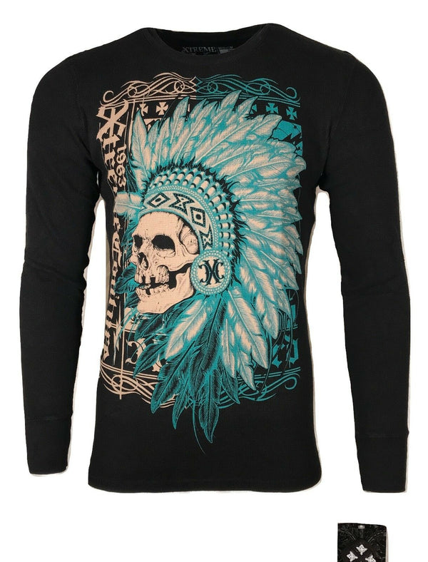 Xtreme Couture by AFFLICTION Men's THERMAL T-Shirt FIGHTER PRIDE Biker MMA