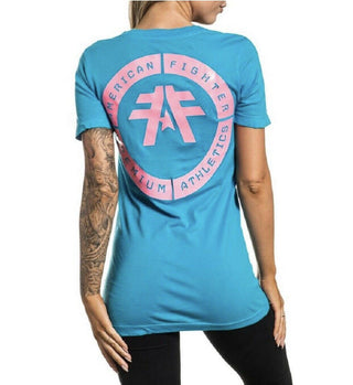 AMERICAN FIGHTER Women's T-Shirt LORENZO Athletic BLUE Biker